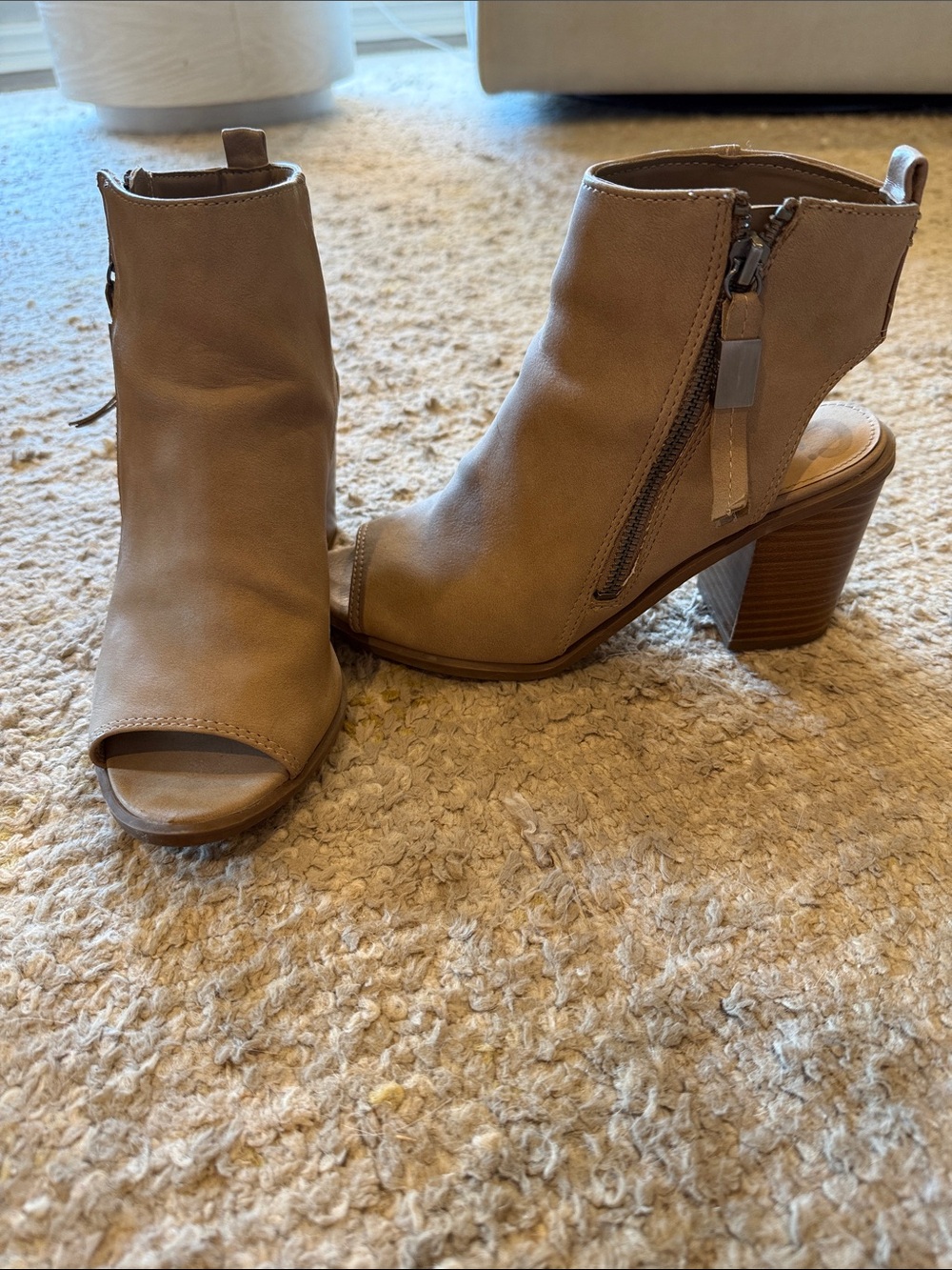 Sam Edelman circus Taupe Open-Toe Block Heel Mules